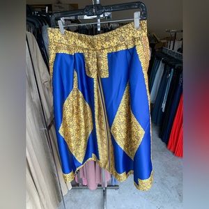Blue and gold African printed skirt